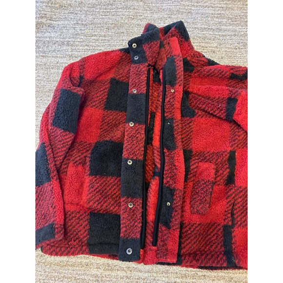 Harper Heritage Buffalo Plaid Sherpa Snap Close Shacket SZ M - Picture 11 of 11